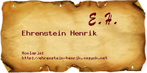 Ehrenstein Henrik névjegykártya