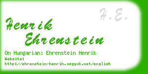 henrik ehrenstein business card